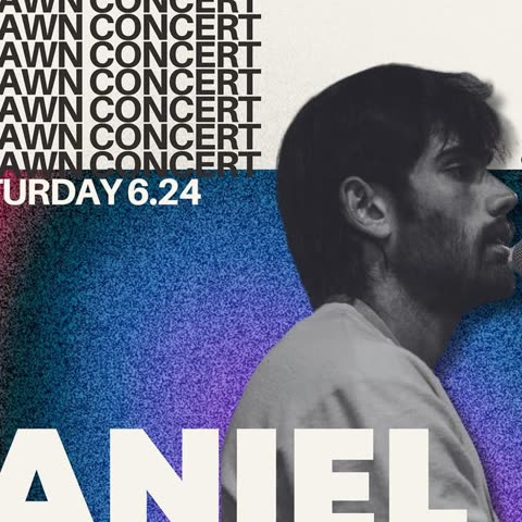 Front Lawn Concert flyer featuring Daniel, Saturday June 24